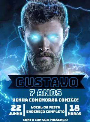 Convite de Aniversário Thor Ragnarok para Editar Online