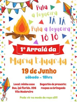 Convite de Aniversário Arraiá Festa Junina para Editar Online