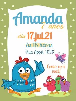 Convite de Aniversário Galinha Pintadinha Editável Online