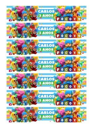 Rótulo de Garrafa Pocoyo para Festa de Aniversário Editável