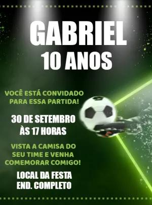 Convite de Aniversário Futebol Editável Online para Imprimir