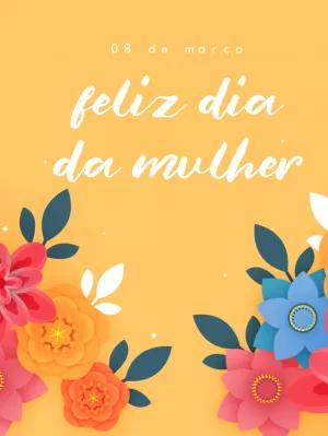 Post Dia da Mulher com Flores Delicadas para Editar Online