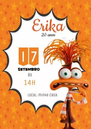 Convite Aniversário Ansiedade Divertida Mente 2 para Editar