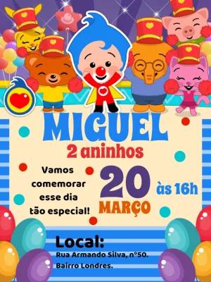 Convite de Aniversário Plim Plim para Editar Online
