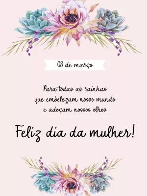 Post Dia da Mulher com Flores Delicadas para Editar Online