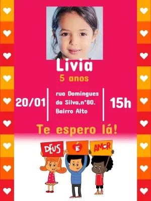 Convite Aniversário 3 Palavrinhas com Foto para Editar