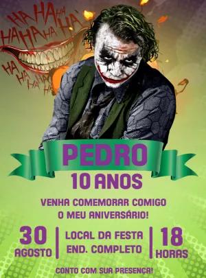 Convite de Aniversário Coringa para Editar Online