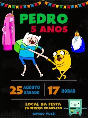 Convite de Aniversário Hora da Aventura para Editar Online