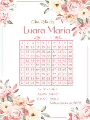 Chá Rifa Floral para Chá de Bebê para Editar Online