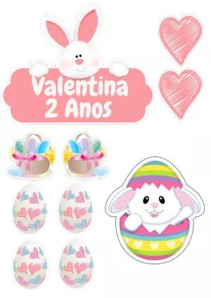 Topo de Bolo de Páscoa com Coelhinho para Editar Online
