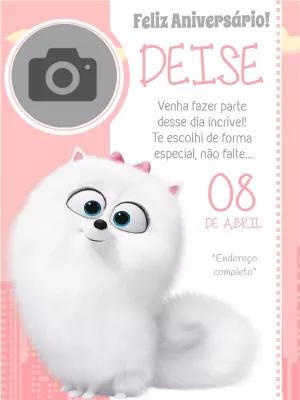 Convite de Aniversário Pets com Foto para Editar Online
