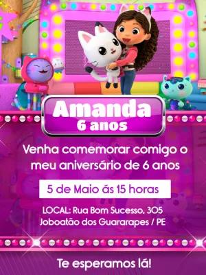 Convite Aniversário A Casa Mágica da Gaby para Editar Online