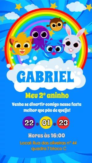 Convite de Aniversário Bolofofos com Personagens para Editar