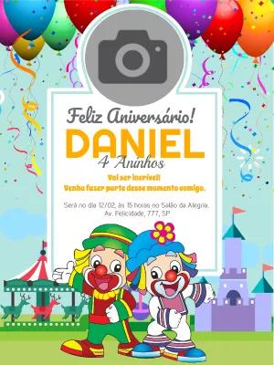 Convite de Aniversário Patati Patatá com Foto para Editar Online
