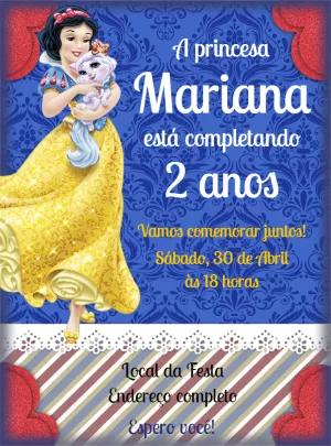 Convite de Aniversário Branca de Neve para Editar Online