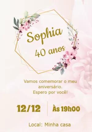 Convite de Aniversário Floral Elegante para Editar Online