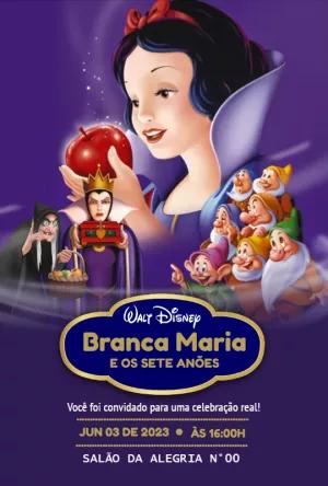 Convite Branca de Neve e os Sete Anões para Editar Online