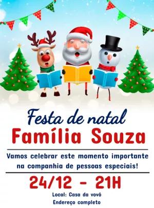 Convite de Natal com Personagens para Editar Online