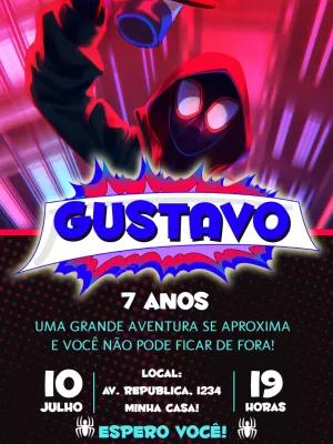 Convite de Aniversário Homem Aranha Miles Morales para Editar Online