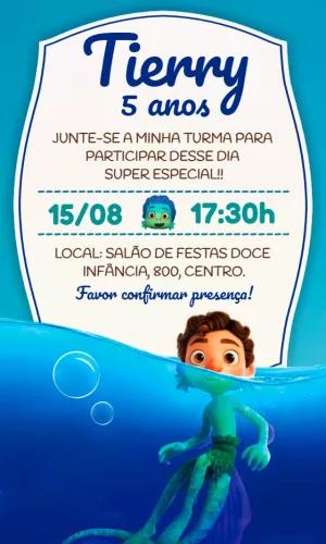 Convite de Aniversário Luca Disney para Editar Online