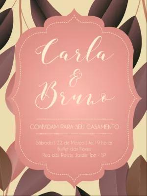 Convite de Casamento Clássico Floral para Editar Online