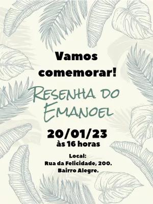 Convite de Aniversário Resenha Tropical para Editar Online