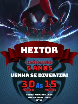 Convite Aniversário Homem Aranha Aranhaverso Editável Online