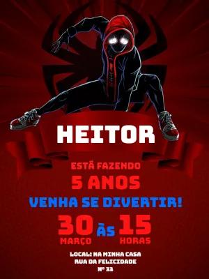 Convite de Aniversário Homem Aranha Aranhaverso para Editar
