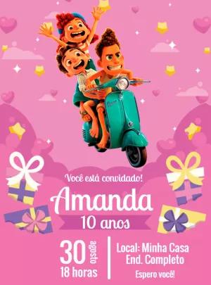 Convite de Aniversário Luca Disney para Editar Online