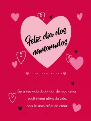 Post Dia dos Namorados com Corações para Editar Online