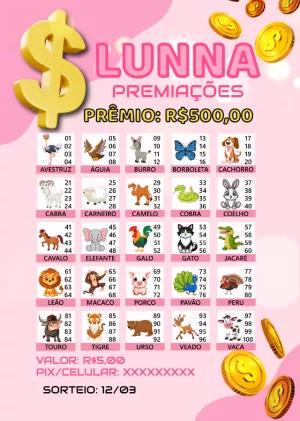 Rifa de Animais Editável Online para Sorteios e Prêmios