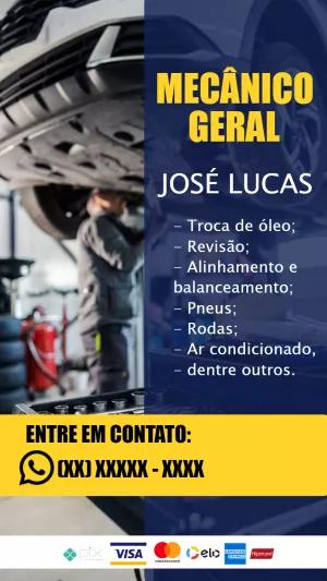 Cartão de Visita Mecânico Profissional para Editar Online