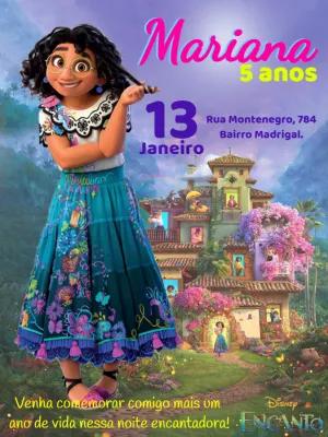 Convite Aniversário Encanto com Mirabel para Editar Online