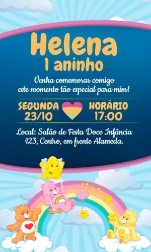 Convite Aniversário Ursinhos Carinhosos para Editar Online