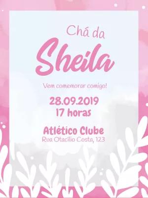 Convite Chá de Panela Floral Rosa para Editar Online