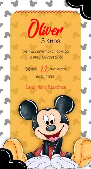 Invitación de Cumpleaños de Mickey Mouse para Editar Online