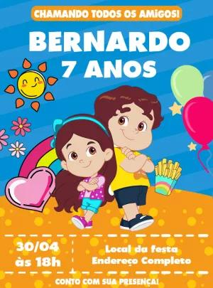 Convite de Aniversário Maria Clara e JP Editável Online