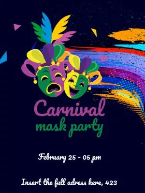 Carnival Mask Party Invitation to Edit Online