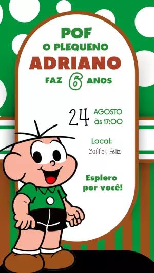 Convite de Aniversário Cebolinha para Editar Online