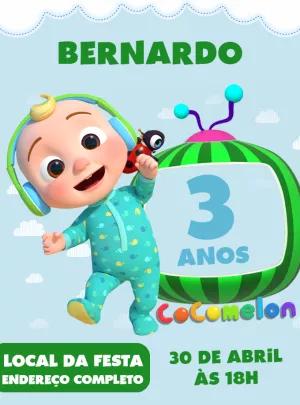 Convite de Aniversário Cocomelon com JJ para Editar Online