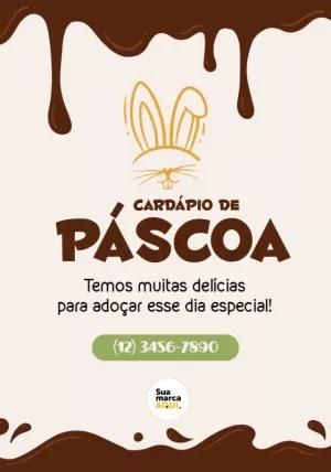 Story de Páscoa Cardápio de Chocolate para Editar Online