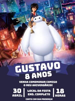 Convite Aniversário Operação Big Hero para Editar Online