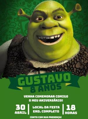 Convite de Aniversário Shrek Editável Online para Imprimir