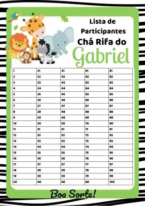 Chá Rifa Safari com Animais Fofos para Editar e Imprimir