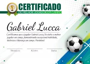 Certificado de Melhor Jogador de Futebol para Editar Online