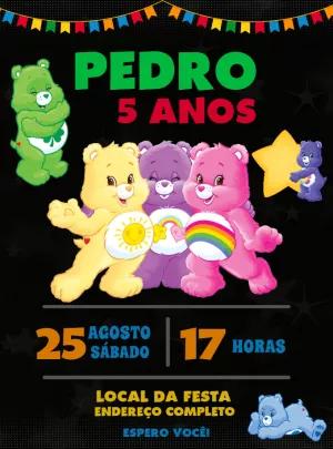 Convite de Aniversário Ursinhos Carinhosos para Editar Online