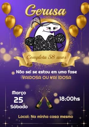 Convite de Aniversário Flork Meme Adulto para Editar Online