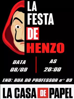 Convite Aniversário La Casa de Papel para Editar Online