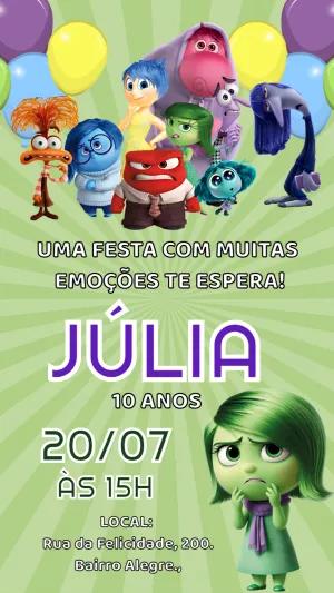 Convite Aniversário Divertida Mente 2 Nojinho para Editar