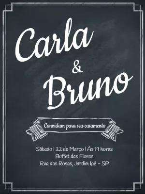 Convite de Casamento Estilo Lousa para Editar Online